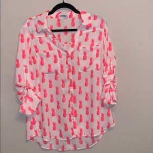 Pineapple button up blouse